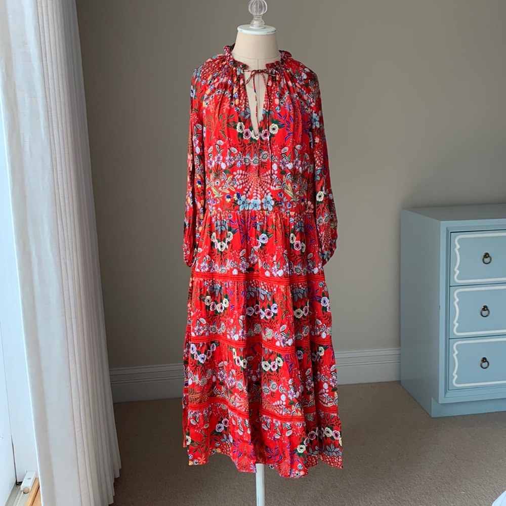 Alice and Olivia Layla Red Floral Dress